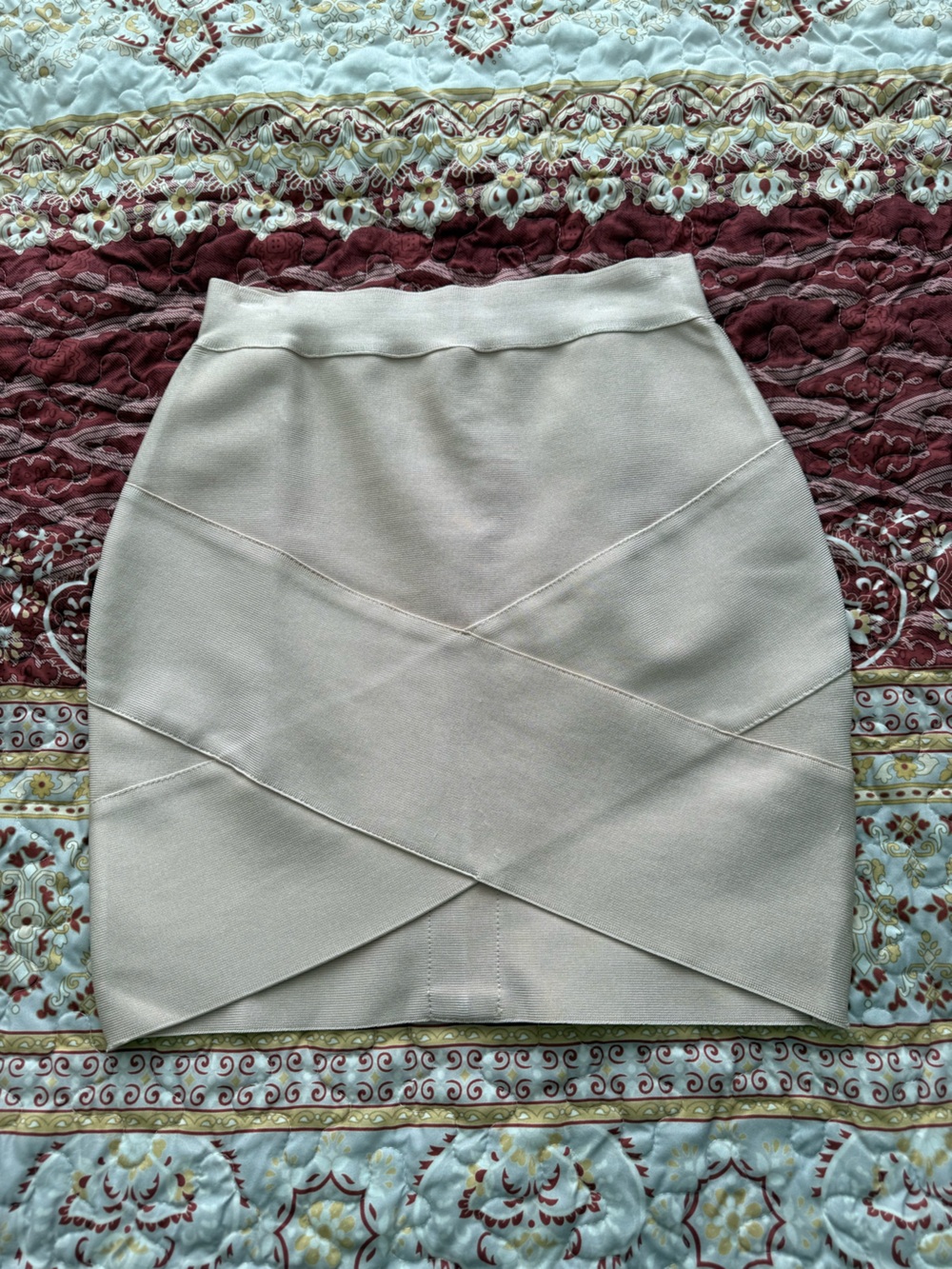 Pink Fitted Bandage Skirt with minor defects